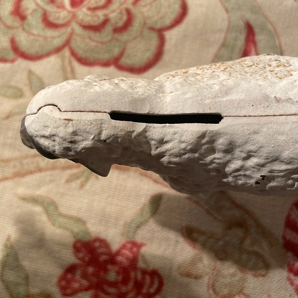 Vintage John Wright White Black Cast Iron Still Penny Lamb or Sheep Stand Bank - Picture 8 of 12